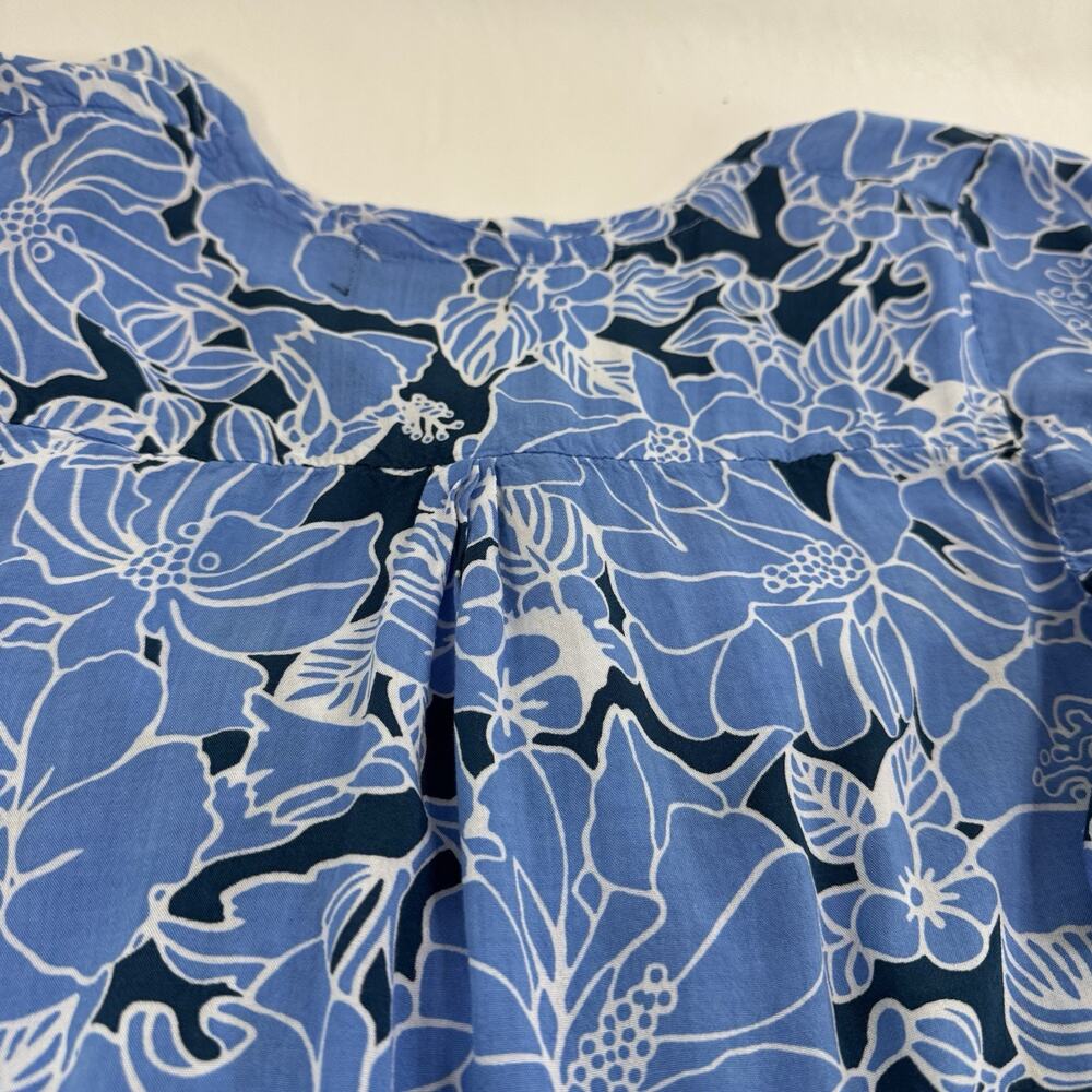 Bali Voile Tropical Dress Floral Wood Button Tie Waist Medium Beach Resort Wear - Picture 10 of 11